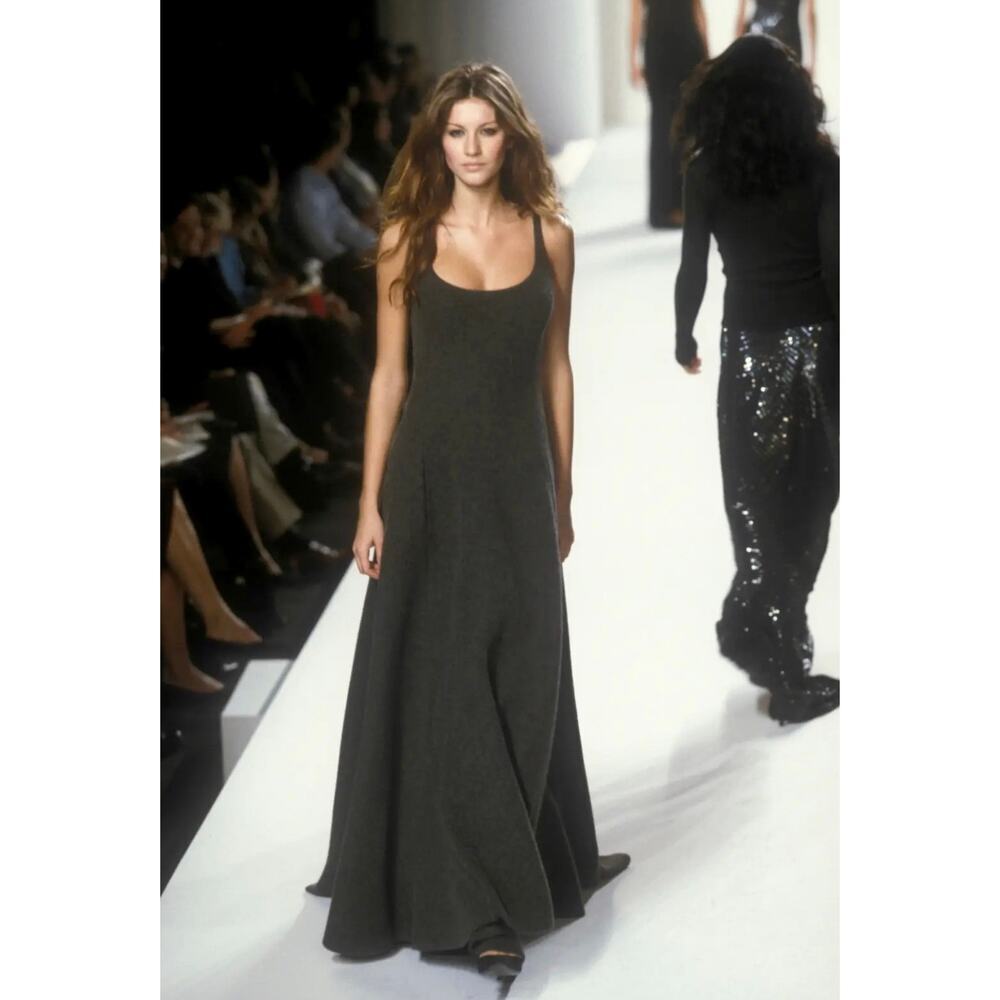 Ralph Lauren Collection Purple Label Vintage Runway Gown Wool Maxi Dress 90s 6 - Picture 4 of 11